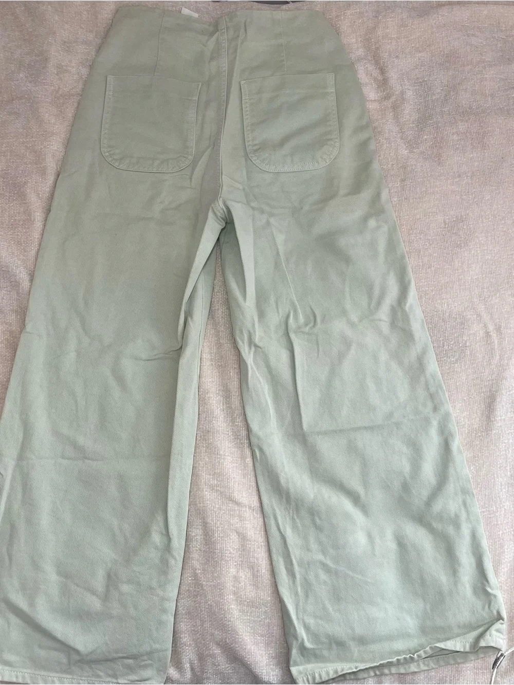 Zara Woman Mint Green Wide-Leg Jeans Front Patch pockets size 2 100% cotton - Picture 7 of 12